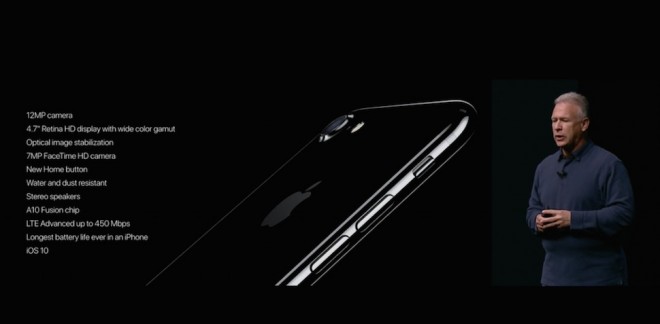 SVP Worldwide Marketing Apple Phil Schiller saat memperkenalkan iPhone 7.